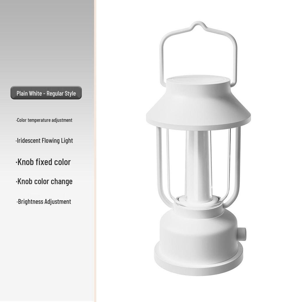 Portable Retro Hurricane Lamp: Luxury Wrought Iron Bedside & Camping Night Light