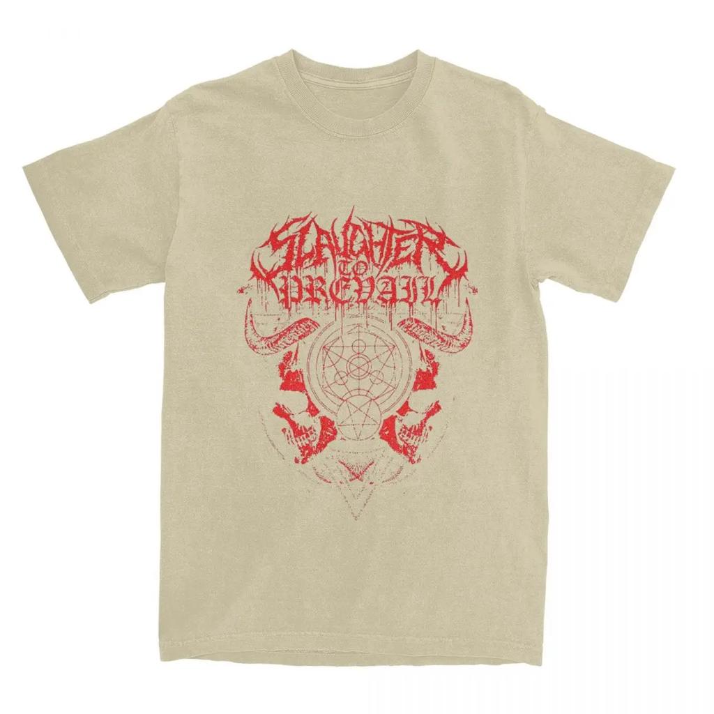 Retro Slaughter To Prevail Bandshirts Herren Damen Heavy Metal Deathcore Verrücktes Reines T-Shirt Rundhals Kurzarm Kleidung Sommer
