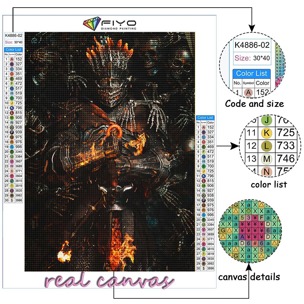 Popular 5D Diy Cross Stitch Game Dark Souls Painting Full Drill Cross-Stitch Crafts Kit Wall Sticker Home Decor