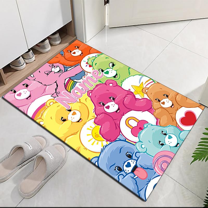 Custom Name Bear Printed Carpet Rug For Office Chair Living Room Bedroom Kitchen Room Decor Gifts
