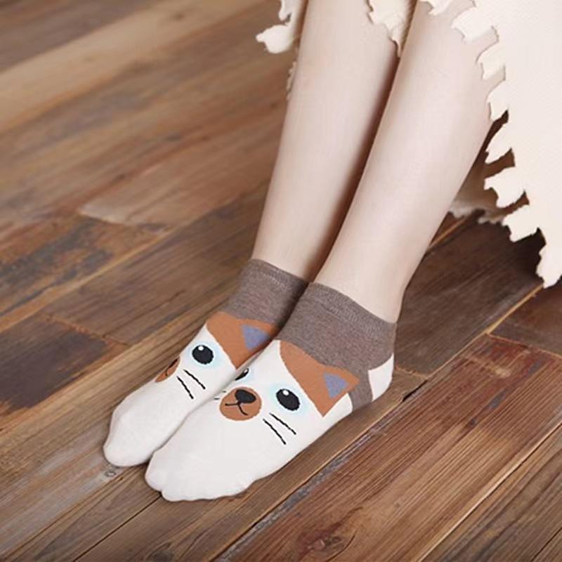 Niedliche Cartoon-, Tier-Mund-Bootssocken, Frühlings- und Sommersocken.