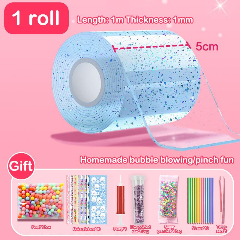 DIY Rękodzieło Robienie Zabawki do Ściskania Dmuchana Taśma do Baniek Niezostawiający Śladów Klej Dwustronny Wielokrotnego Użytku Kolorowa Wysokoprzylepna Nano Taśma