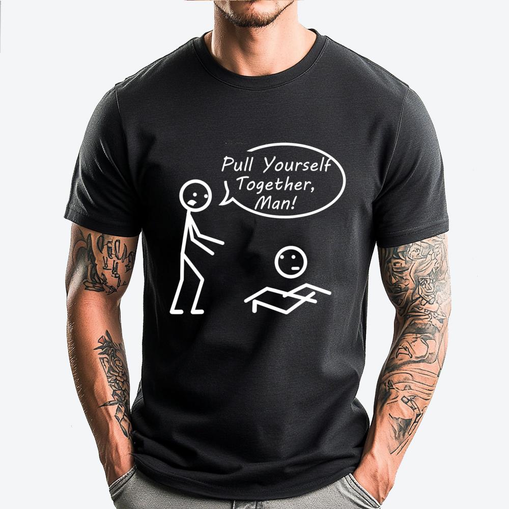 

Pull Yourself Together Man stick figure Designer T Shirt Men Men s Clothing Deals Mens Tshirts New Years Eve - Men s Summer ... S разноцветный