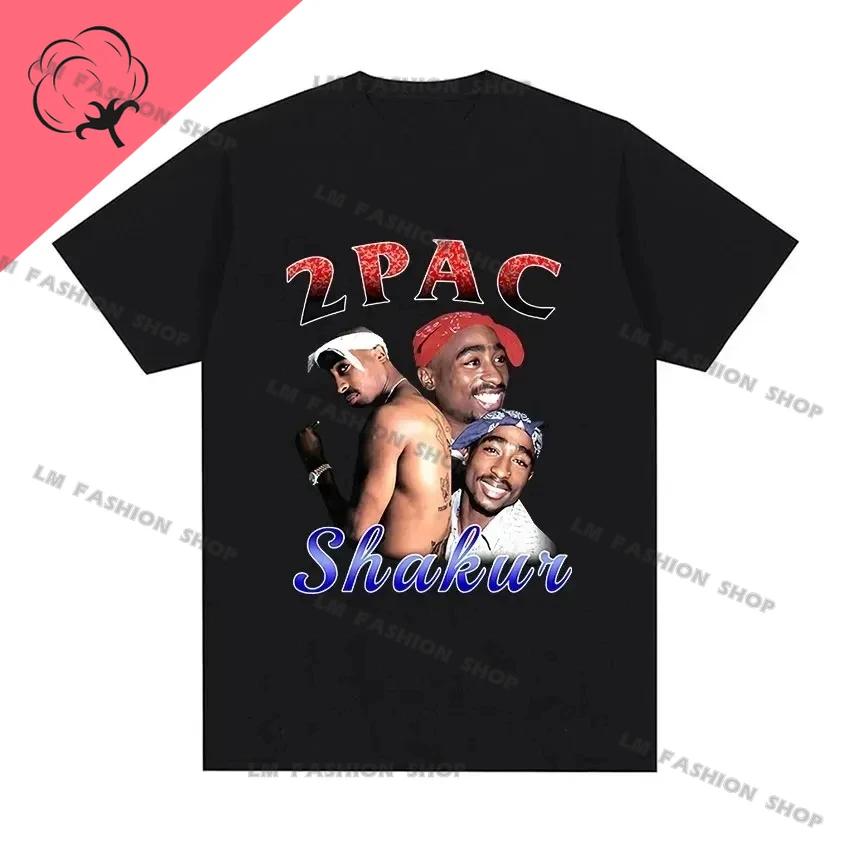 Rapper Tupac 2Pac Grafické tričko Pánské ležérní tričko s krátkým rukávem Hip Hop Street Wear Vysoce kvalitní Módní bavlněné tričko