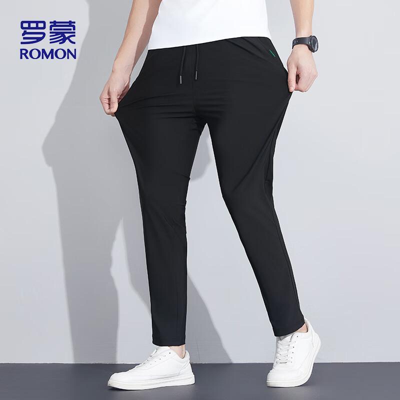 ROMON Men's Straight-Leg Ice Silk Casual Pants KZ0204