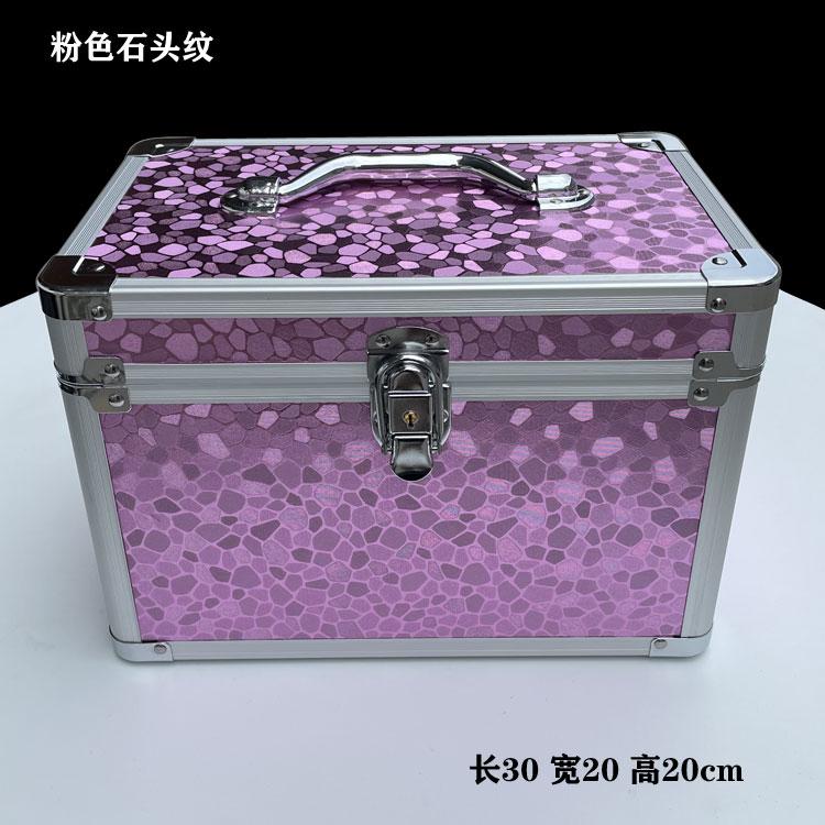 Large steel-reinforced cosmetic case with aluminum alloy frame,double-layer portable toolbox for foot bath tools