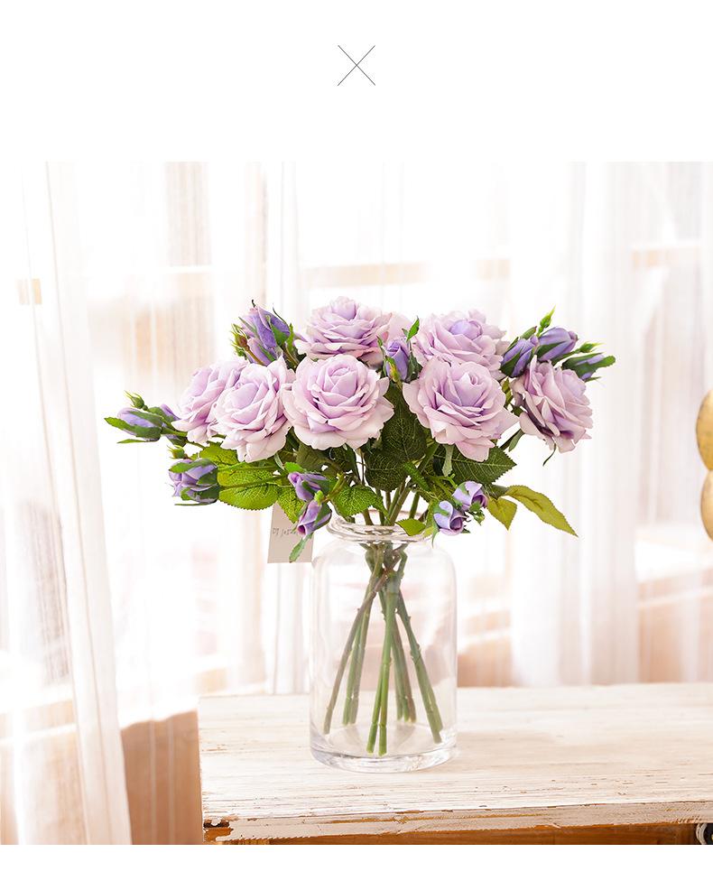 Artificial Decorative Flower Moisturizing Rose Wedding Home Living Room Decoration Flowers and Plants