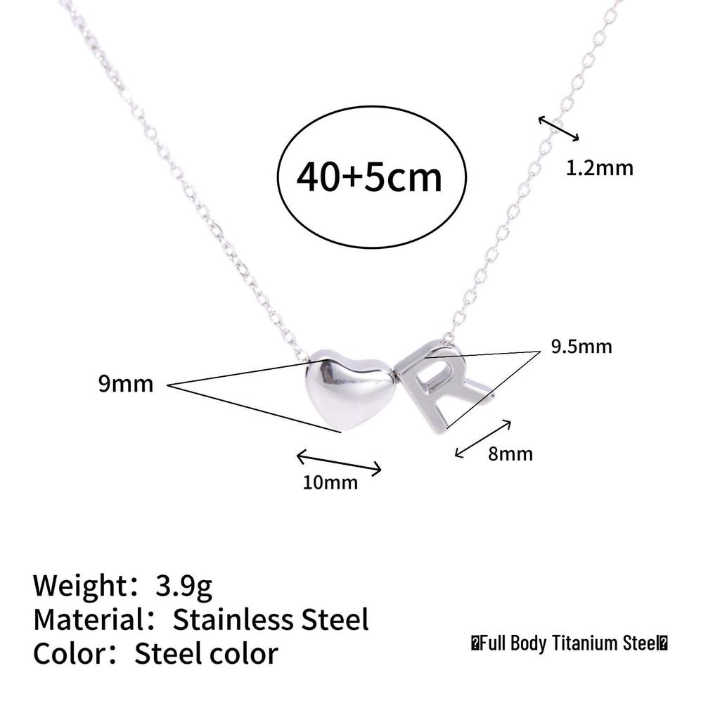 Herz Anhänger Halskette: 18K vergoldeter Edelstahl mit 26 englischen Buchstaben.