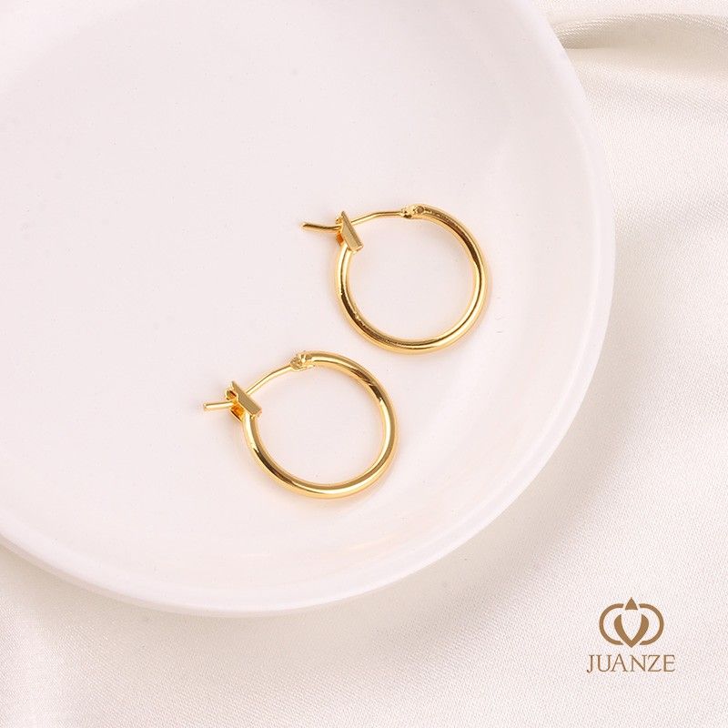 

14 Позолоченные 18-каратным золотом серьги с французской застежкой, сохраняющие цвет, круглые серьги, ручная работа, DIY, высококлассные, элегантные женские серьги, материалы, аксессуары 14mm 18K gold 1