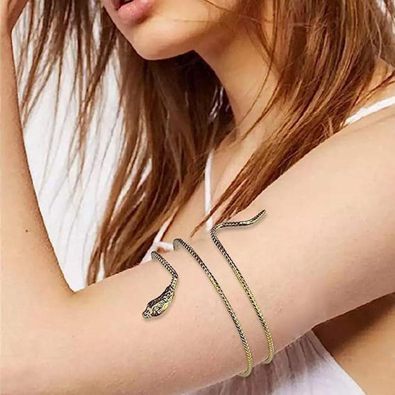 Punk Style Exaggerated Snake Bracelet, Personalized Popular Alloy Snake Element Bracelet