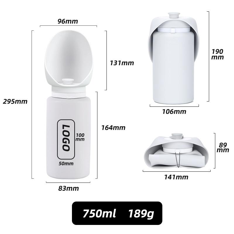 

Товары для домашних животных Собаки выходят на улицу с чашками для воды, портативными устройствами для путешествий на свежем воздухе, складным чайником, диспенсером для воды для выгула собак. 750ml