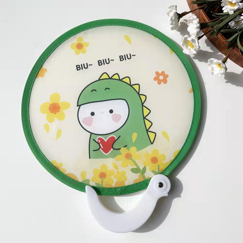 Mini Cartoon Folding Fan: Japanese Round Handheld Portable Fan for Students