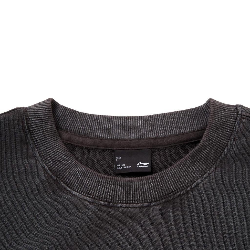 Li Ning Sports Lifestyle Series Casual Retro Letter Print Simple Versatile Round Neck Loose Comfortable Sweatshirt Unisex Sweatshirt AWDVC11-1