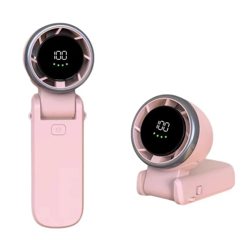 2025 New Hanging Neck Outdoor 180 Degree Folding Desktop Mini Fan Hand-held Folding High-speed Powerful Turbo Fan