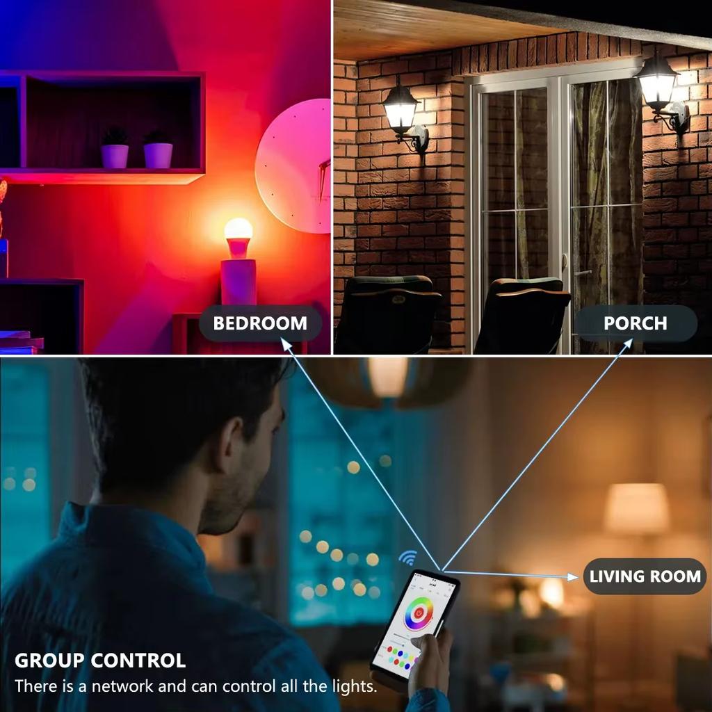 EWelink Smart E14 RGB CW WW LED Candle Bulb Dimmable 85–265V APP Voice Control Lamp for Bedroom Living Room Smart Home Lighting