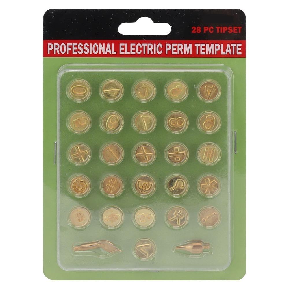 28Pcs Brass Wood Burning Tip Set Gold Brass Pyrography Tip Pyrography Head Kit For Wood Burning