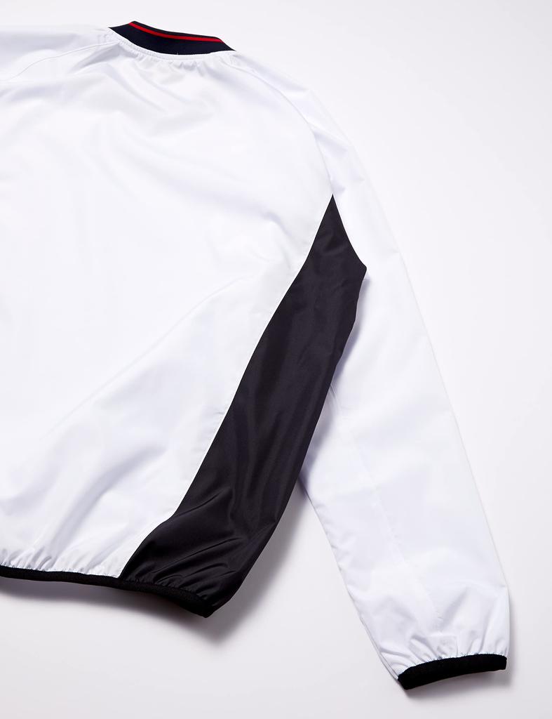 ZETT Baseball Long Sleeve White x Navy XO BOV331 V-Neck Jumper, (1129A)