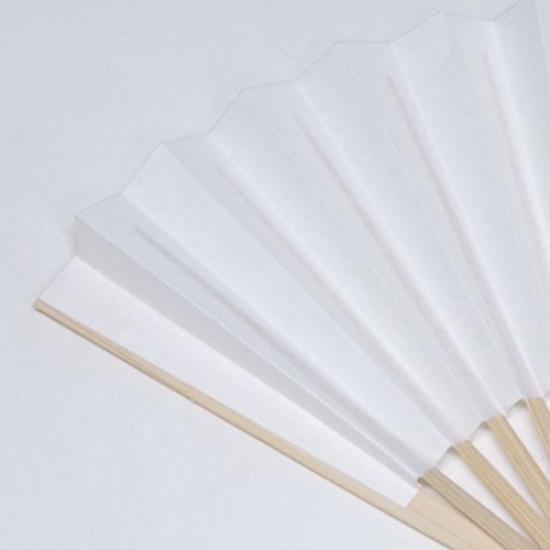 Ceremony White Bamboo Plain Folding Fan [Tea Utensils/Folding Fan] 6-inch