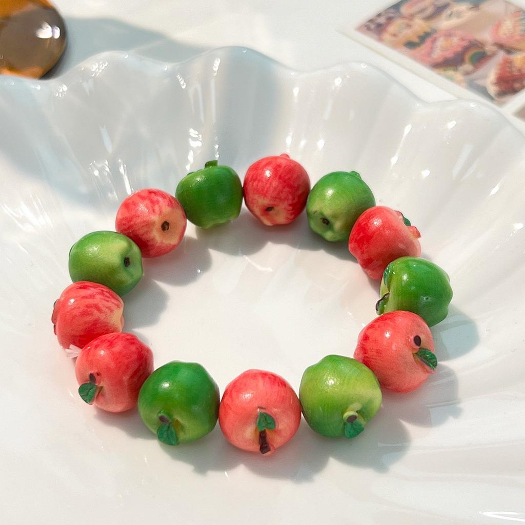 Dopamine Colorful Beaded Bracelet Summer Cute Simulation Fruit Resin Bangle Cartoon Creative Fashion Sweet Girls Handmade Jewelr