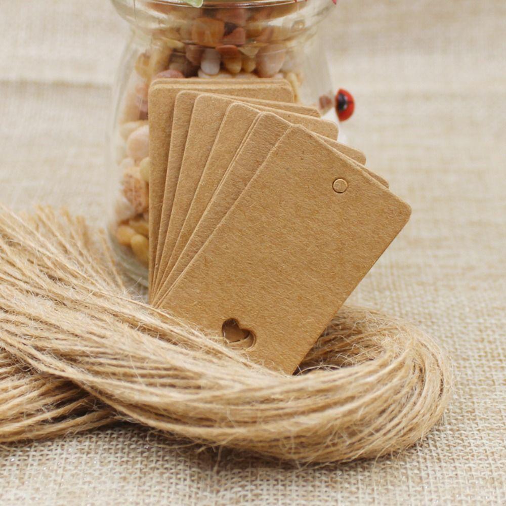 

100pcs Black Kraft Paper Tag Retangular Message Card Garment Tag