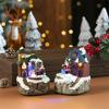 Lighted Christmas Cabin Music Box Rotating Santa Music Box With LED Light For Men Women Kid Birthday Christmas Present
