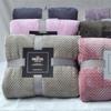 Solid Striped Throw Blanket Flannel Fleece Soft Adult Bed Cover Bedspread for Sofa Bedroom