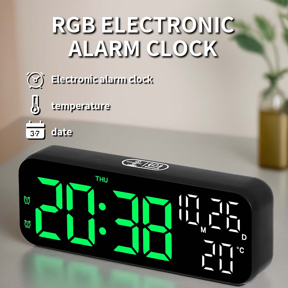 1Pc Simple and Stylish Multifunctional Led Alarm Clock with Temperature Display, Suitable for Bedroom and Living Room, Bedside Clock, 9inch Clock