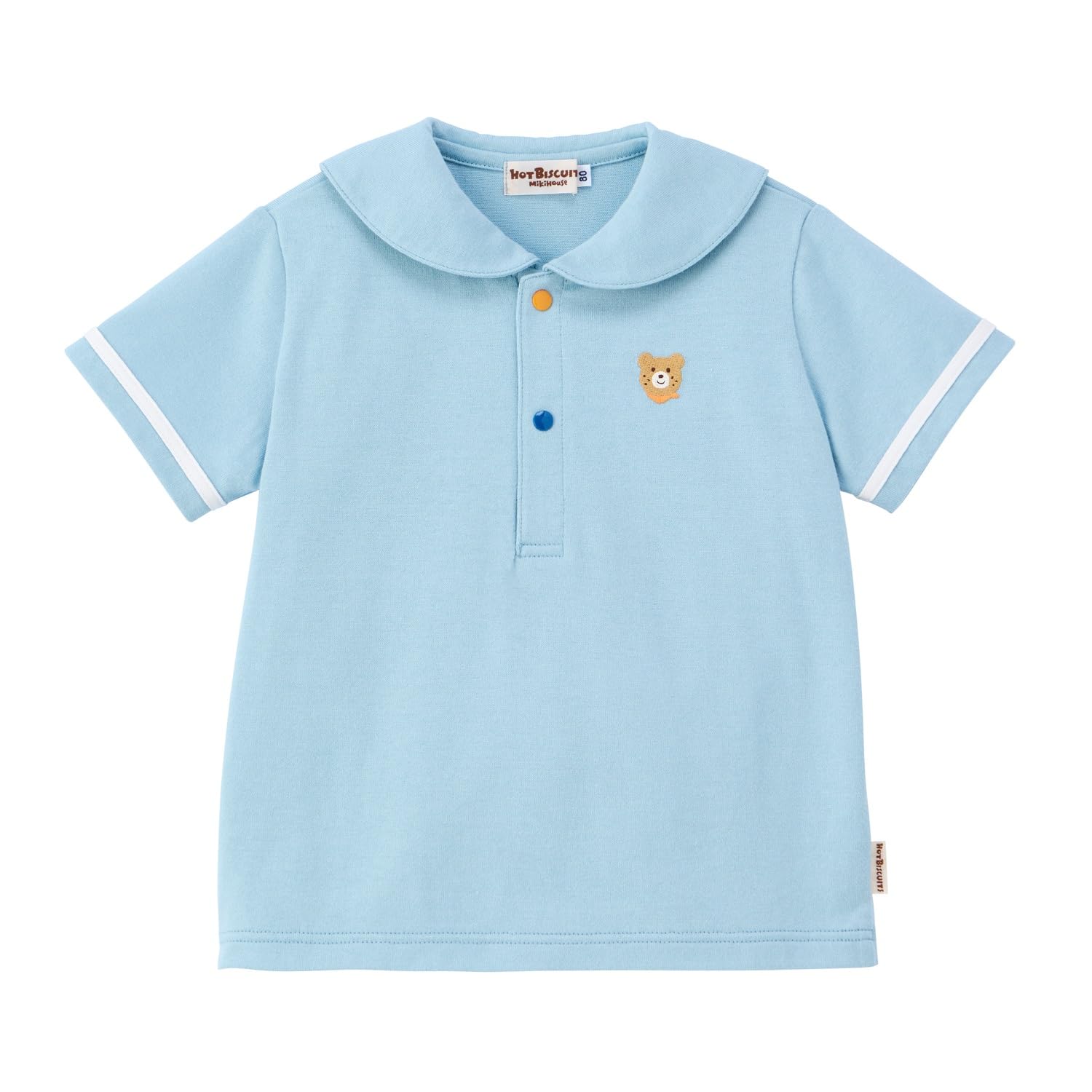 

HOUSE Hot Sailor Collar с коротким рукавом для мальчиков и девочек, детская одежда, цвет Storm Blue 90 см [MIKI Biscuits], футболка детская 72-5203-146