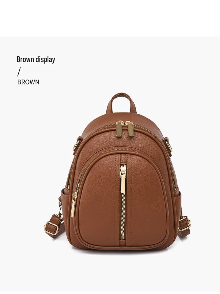 Rucsac de Piele Moale în Stil Coreean la Modă pentru Femei Niche Design 2024 pentru Naveta Zilnică