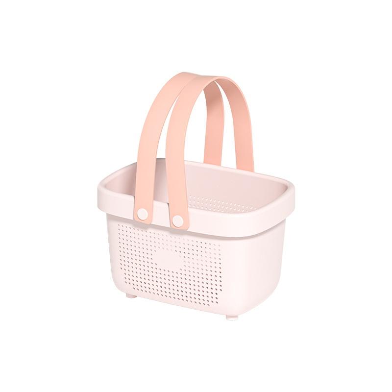 1Pcs Plastic Storage Basket With Handle Portable Shower Caddy Tote Organizer Basket Bin For Bathroom Kitchen Dorm Room Bedroom