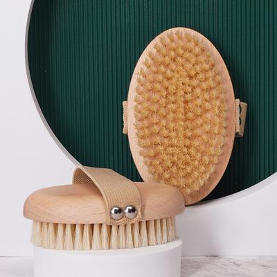 Beech Oval Dry Brush Pure Boar Bristle Bath Brush Toiletries Soft Brush