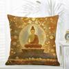 Buddhism Cushion Cover Comfort Daily Washable Linen Soft  for Sofa Bed Home Room Decor