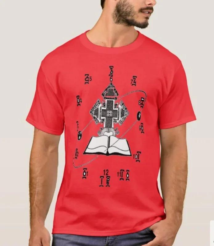 Traditional Ethiopian Time Clock Design TShirt 100 Cotton ONeck Summer Short Sleeve Casual Mens Tshirt Size S3XL S