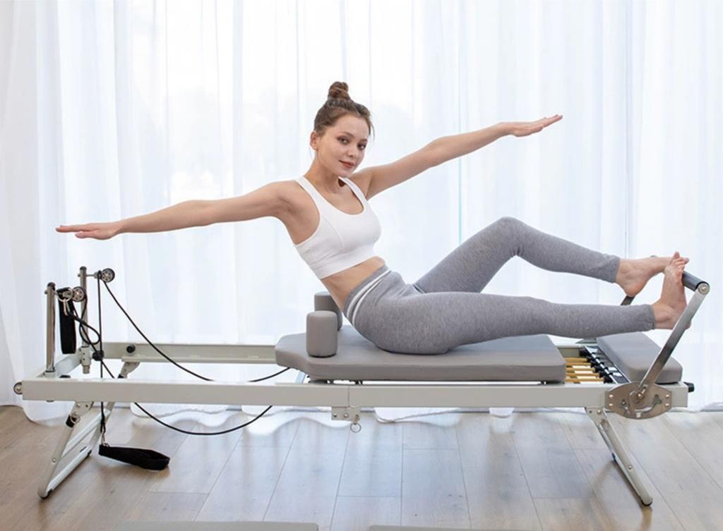 Pilates Reformer Yoga Exercise Machine Metal Frame Folding Reformer Pilates Core Bed for Yoga Exercise