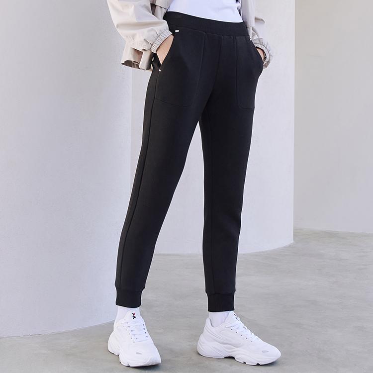 New FILA Knitted Sweatpants Women's Jet Black F11W112613F-BK