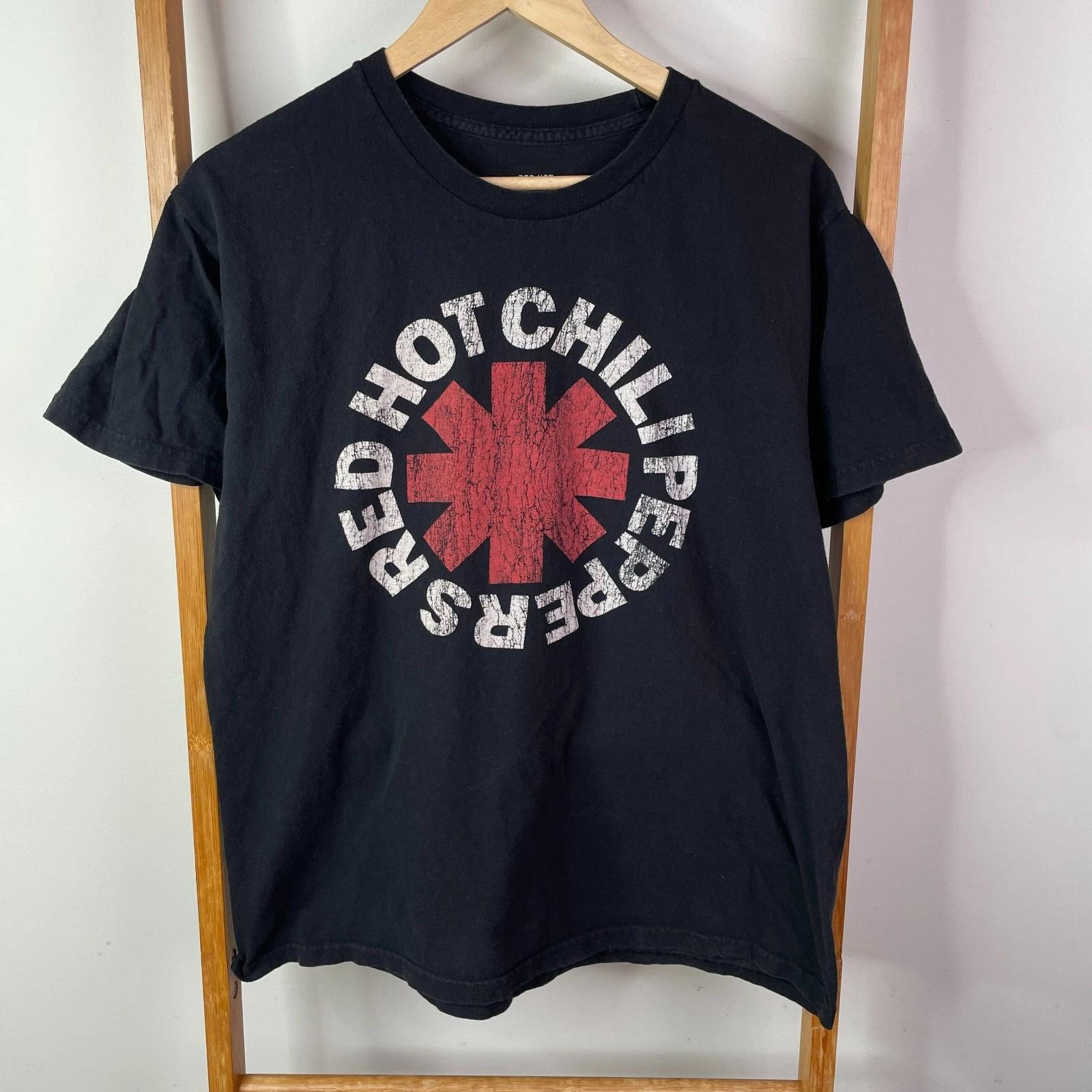 

Red Hot Chili Peppers Shirt Mens Large Black Logo Print Cotton Crew Neck Outdoor 2XL