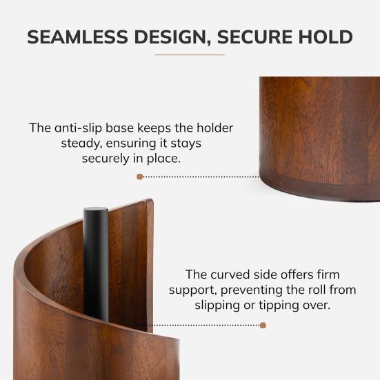 Mountain Paper Towel Holder Countertop Paper Towel Dispenser with Wood Base Metal Holder Spiral Design Rustic Paper Towel Roll Holder for Kitchen And