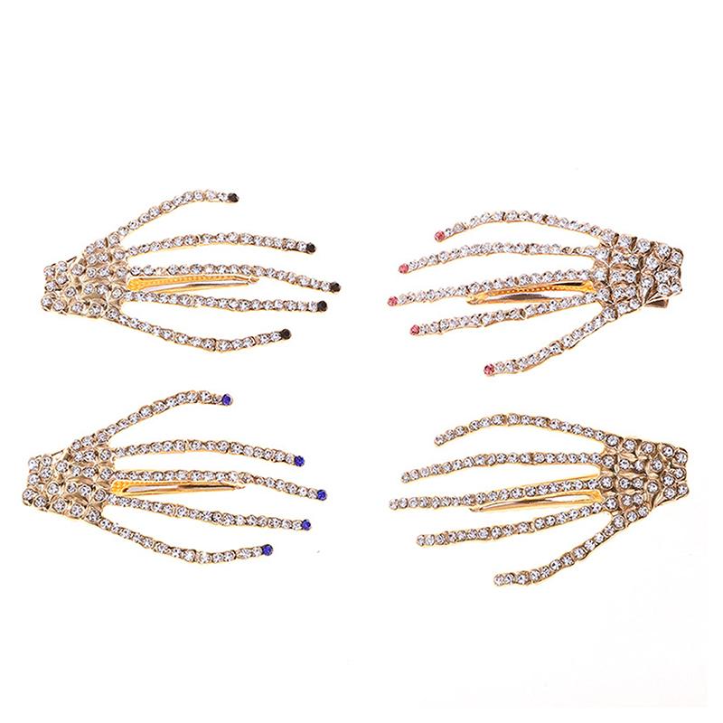 1Pc Punk Style Skull Claw Hand Bone Hair Clips Alloy Hairpins Headband Barrettes