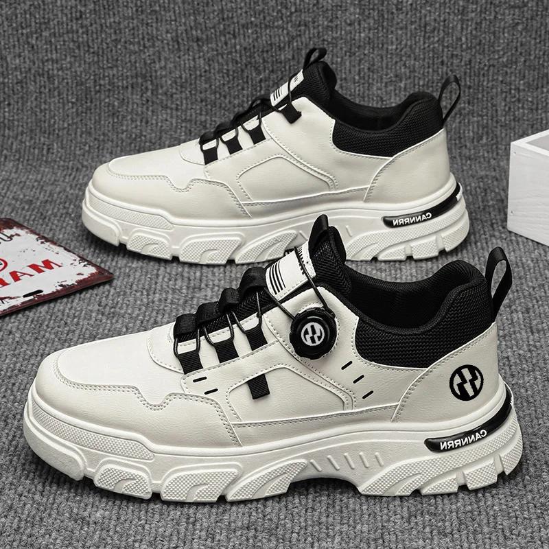 Fashion New autumn breathable casual sports shoes for comfortable jogging, thick soled white shoes for men, vulcanized shoes