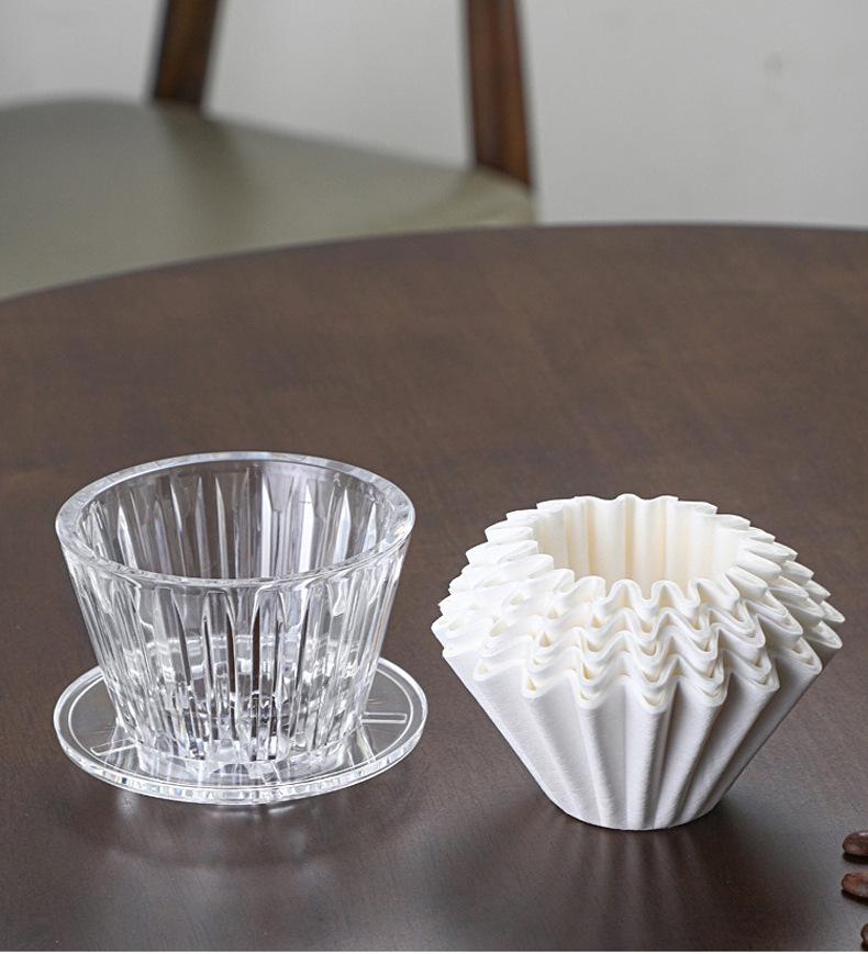 Pour-over Coffee Filter Cup - Flat-Bottomed Drip Filter with Transparent Funnel