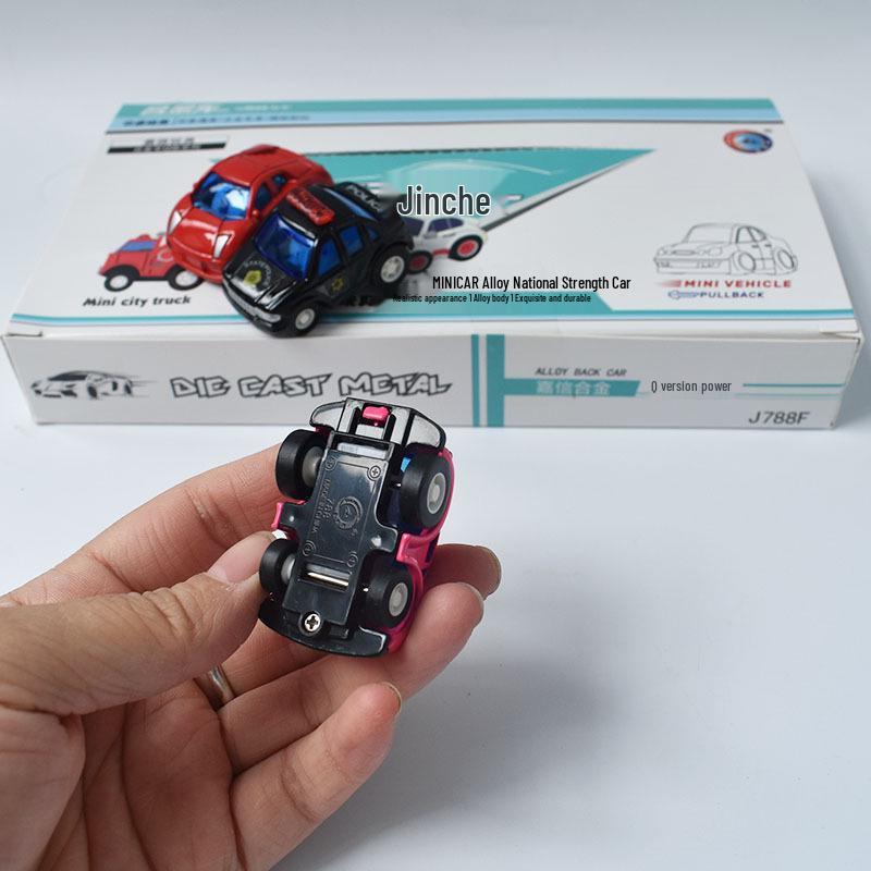 Set of 12 Mini Alloy Police Cars: 4.5 cm Pocket-Sized Toy Models