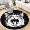 1pc Feline Expression Office Round Area Rug, Under Office Chairs Bedroom Living Room Home Decor, Room Deco, Available in Various Sizes