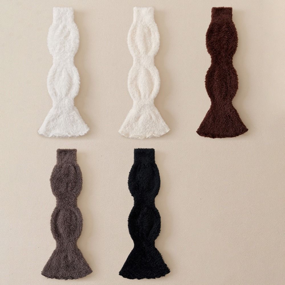 Elastic Coral Fleece Foot Cover Y2K Mid-tube Socks Simple JK Knee High Socks  Student