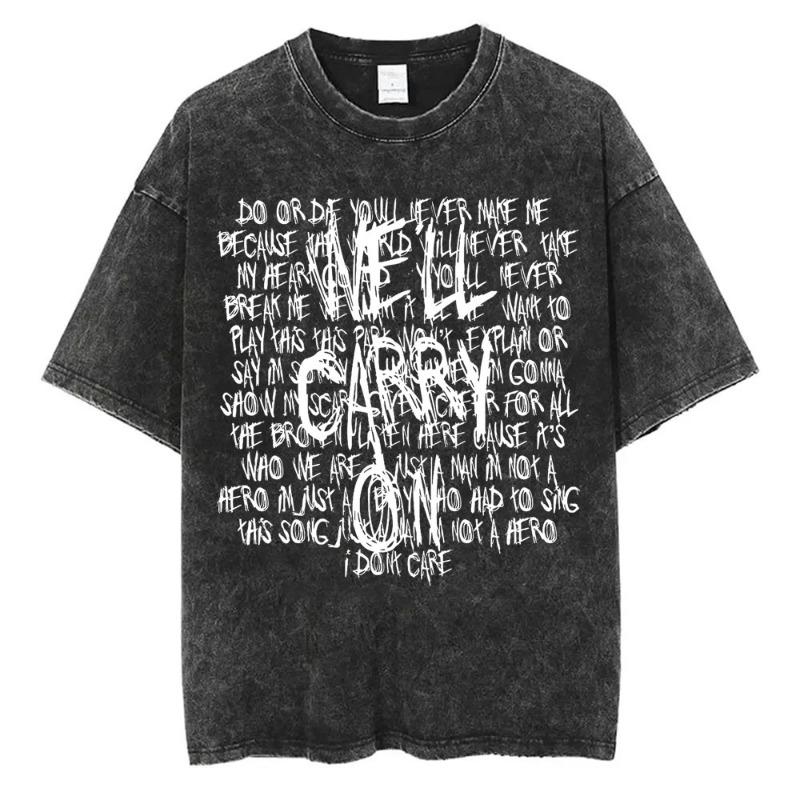 Gewaschenes Vintage My Chemical Romance The Black Parade Album Grafik T-Shirt Herren Damen Punk Emo Rock Übergroße T-Shirts Streetwear