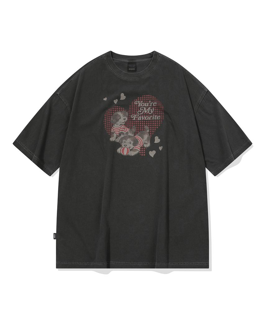 CPGN STUDIO My Puppy Pigment Short Sleeve T-Shirt Smoke Black