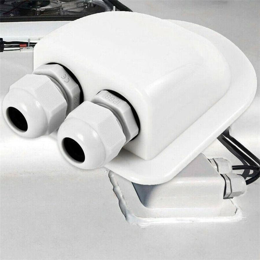 

Top Roof Double Hole Cable Wire Entry Box Solar Panel Motorhome Camper Boat RV