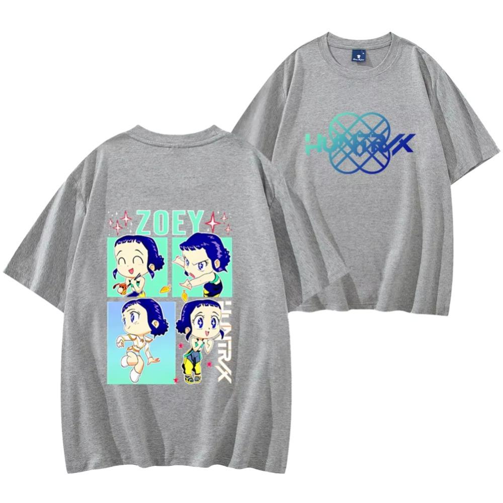 Zoey Kpop Demon Hunters Unisex Tees Shirt Zoey T Shirt Anime Demon Hunters Tee Men's Women Short Sleeve Streetwear Hip Hop Tops