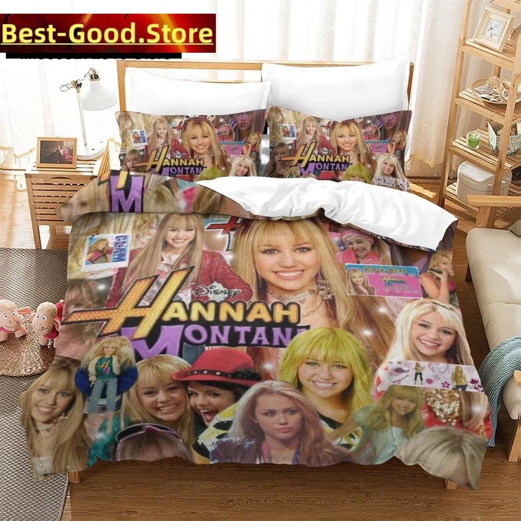 Fashion Hannah Montana Bedding Set Printed Bed Set With Pillowcase Bed Duvet Cover Soft Single Double Queen Super King Size