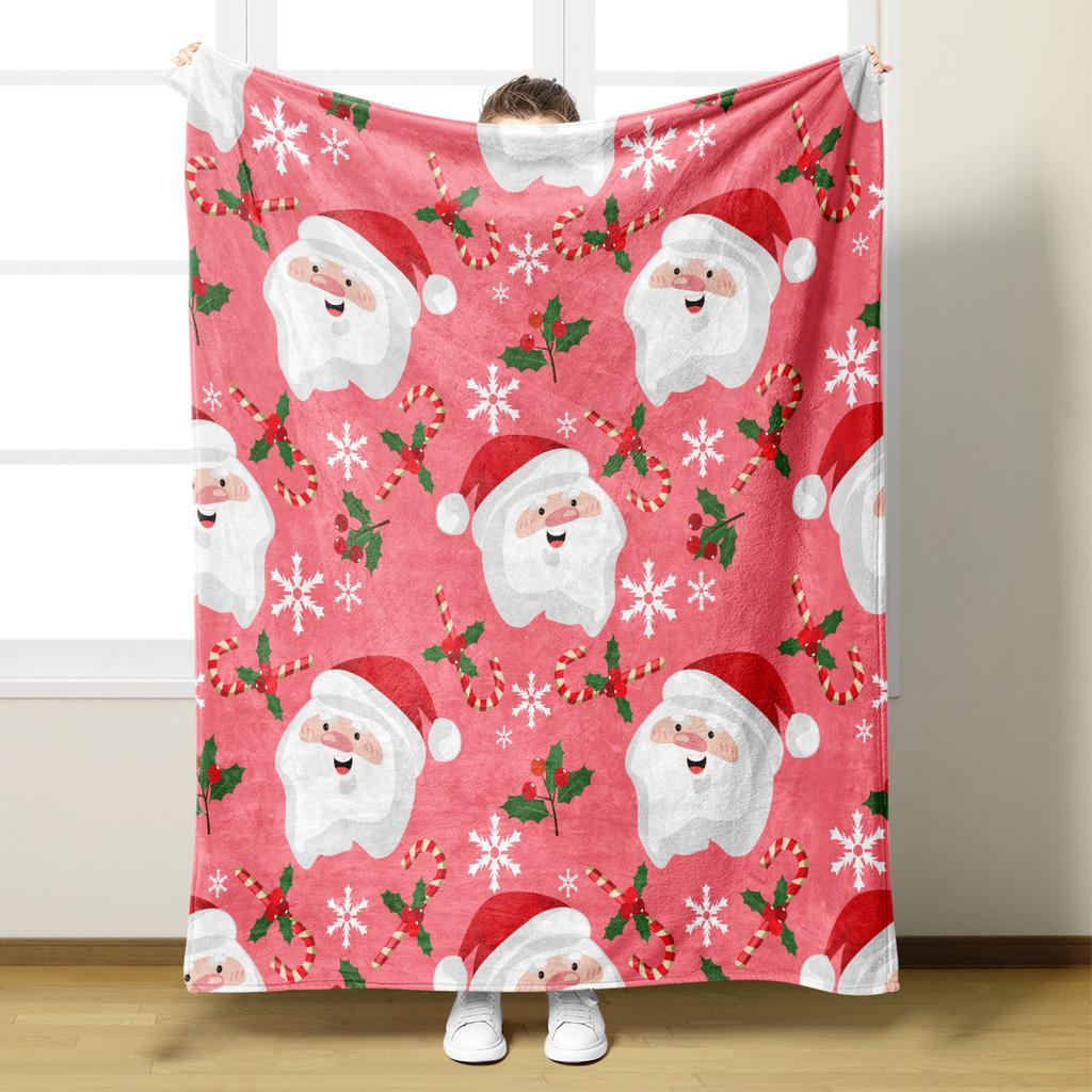 2026 Christmas Flannel Blanket 3D Printed Blanket For Sofa Home Camping Nap Leisure Blankets Christmas Gifts For Home Decor