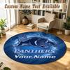 Round Rug Custom NamePenrith Panthers Pattern Non Slip Carpet Home Floor Decor